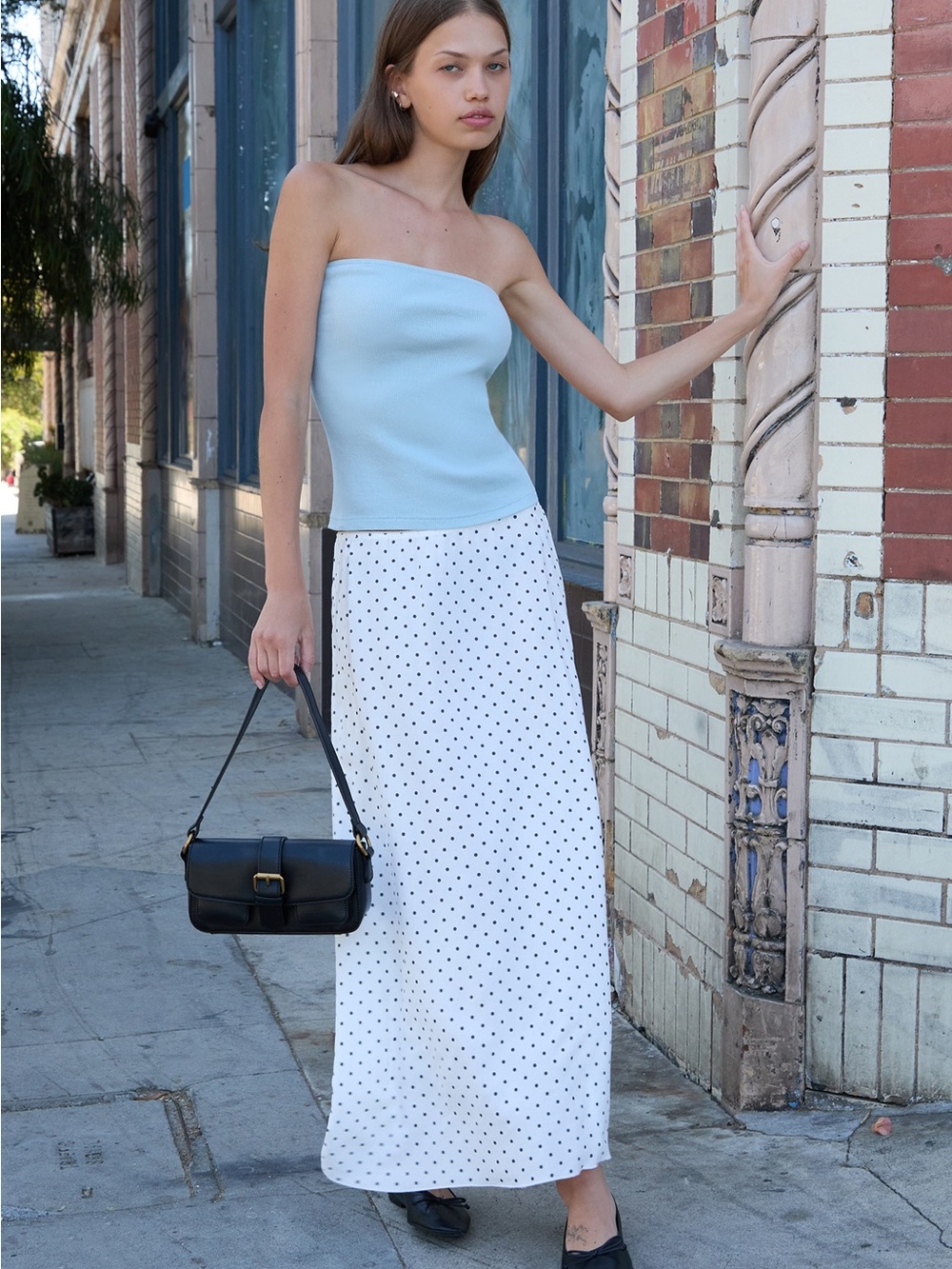 Brandy Melville Sephira Polka Dot Midi Skirt